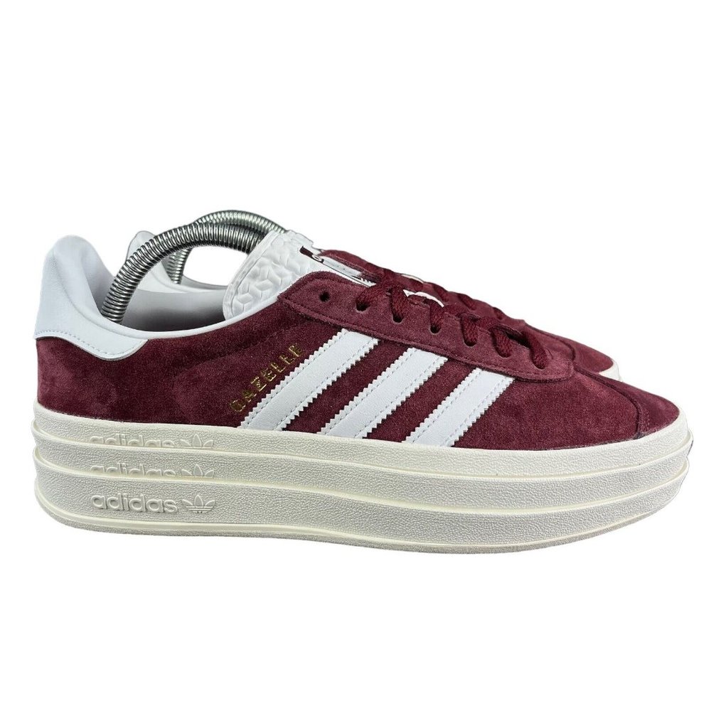 Adidas Gazelle Bold Platform Burgundy Red Suede Shoes Womens Szs 7.5 -10.